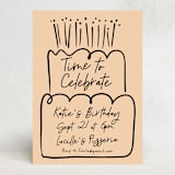 "Cake and eat it too" - Party Invitations in Peach by Inkblot Design - Front