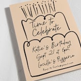 "Cake and eat it too" - Party Invitations in Peach by Inkblot Design - Detail
