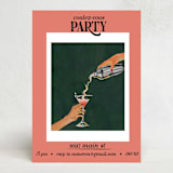 "voulez-vous pink and green" - Party Invitations in Coral by RM Design Works - Front