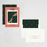 "voulez-vous pink and green" - Party Invitations in Coral by RM Design Works - Assembled