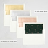 "voulez-vous pink and green" - Party Invitations in Coral by RM Design Works - Envelope Liner Options