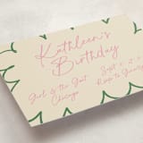 "Casual Bloom" - Party Invitations in Preppy green by Inkblot Design - Detail