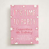 "Starry Celebration" - Party Invitations in Cotton Candy by Kercia Jane - Front
