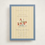 "Strawberry Sunshine" - Party Invitations in Blueberry by Erin L. Wilson - Front