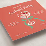 "Sip & Celebrate" - Party Invitations in Tropical Fizz by Cass Loh - Detail
