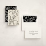 "Dinner Doodles" - Party Invitations in Bone by Inkblot Design - Assembled