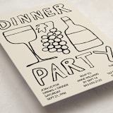 "Dinner Doodles" - Party Invitations in Bone by Inkblot Design - Detail