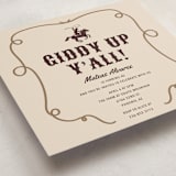 "Giddy up, Y'all!" - Party Invitations in Chardonnay by Sherley Ferreira - Detail