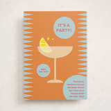 "It's Cocktail Time!" - Party Invitations in Peach by Janine Hunn Art - Front