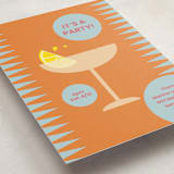 "It's Cocktail Time!" - Party Invitations in Peach by Janine Hunn Art - Detail
