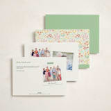 "Floral Border" - Party Invitations in Coral by Pippa Shaw - Back of Card Options