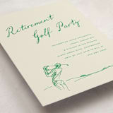 "Golf Sketch" - Party Invitations in Evergreen by Stacey Meacham - Detail