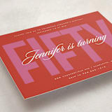 "Milestone Birthday" - Party Invitations in Cherry by Stacy Maalouf - Detail