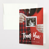 "Keeping it Real" - Pregnancy Announcement Thank You Cards in Cotton by Lea Delaveris - Front