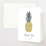 "Guilded Pineapples" - Pregnancy Announcement Thank You Cards in Pineapple by Beth Schneider - Front