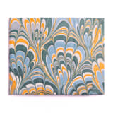 "Hand-Marbled Pencil Holder Organizer in Blue Marbling" - Pencil Case in blue by Inner Child