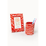 "Hand-Marbled Pencil Holder Organizer in Candy Cane Swirl" - Pencil Case in multicolor by Inner Child
