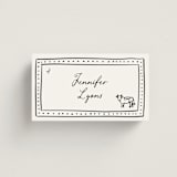 "Sketched Frame" - Place Cards - Beef in Onyx by Erin Deegan - Front with Free Guest Printing