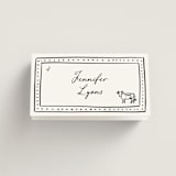 "Sketched Frame" - Place Cards - Beef in Onyx by Erin Deegan - Folded with Free Guest Printing