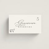 "Chic Script" - Place Cards - Beef in Ink by Hooray Creative - Front with Free Guest Printing