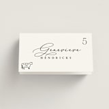 "Chic Script" - Place Cards - Beef in Ink by Hooray Creative - Folded with Free Guest Printing