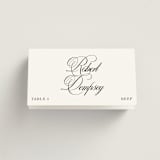 "Calligraphy" - Place Cards - Beef in Ink by Megan Davis - Folded with Free Guest Printing