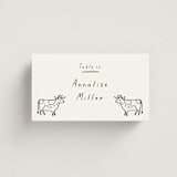 "Bon Vivant" - Place Cards - Beef in Charcoal by Ani Somi - Front with Free Guest Printing