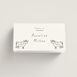 "Bon Vivant" - Place Cards - Beef in Charcoal by Ani Somi - Folded with Free Guest Printing