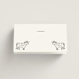 "Bon Vivant" - Place Cards - Beef in Charcoal by Ani Somi - Blank front
