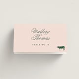 "Hepburn" - Place Cards - Beef in Rose by Megan Davis - Folded with Free Guest Printing