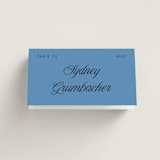 "Santorini" - Place Cards - Beef in Cerulean by Morgan Kendall - Folded with Free Guest Printing