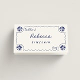 "Tile Card" - Place Cards - Beef in Azure by Zani van Zyl - Folded with Free Guest Printing