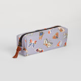 "Spring Butterfly" - Pencil Case in Lavender by Chi Hey Lee - Suede Zipper Pull Detail