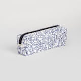 "blue ink" - Pencil Case in Azure by so-mi - Back
