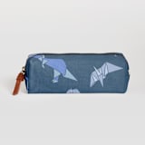 "Dinogami" - Pencil Case in Indigo by Tamara Hilje - Pencil Case