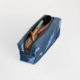 "Dinogami" - Pencil Case in Indigo by Tamara Hilje - Lined Interior