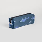 "Dinogami" - Pencil Case in Indigo by Tamara Hilje - Back