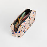 "Pink flight" - Pencil Case in Peach by Tati Abaurre - Lined Interior