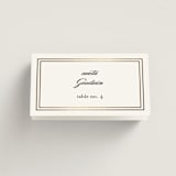 "Eloquence" - Place Cards in Snow by Kimberly FitzSimons - Folded with Free Guest Printing