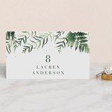"Framed in Ferns" - Place Cards in Petal by Kristie Kern - Front with Free Guest Printing