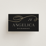"Black Tie Affair" - Place Cards in Onyx by Hooray Creative - Front with Free Guest Printing