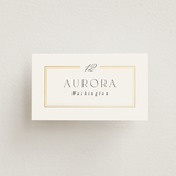 "Elegant Type" - Place Cards in Pearl by Leah Bisch - Front with Free Guest Printing