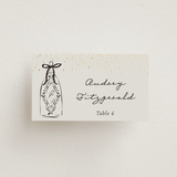 "Hand Illustrated Whimsical Chandelier" - Place Cards in Noir by Jackie Crawford - Front with Free Guest Printing