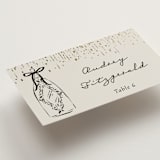"Hand Illustrated Whimsical Chandelier" - Place Cards in Noir by Jackie Crawford - Detail