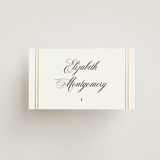 "Scripted Striped" - Place Cards in Silk by Carolyn MacLaren - Front with Free Guest Printing