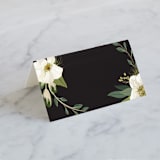 "Garden Blooms" - Place Cards in Ivory by Susan Moyal - Blank front