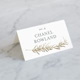 "Simple Sprigs" - Place Cards in Golden by Erin Deegan - Folded with Free Guest Printing