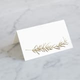 "Simple Sprigs" - Place Cards in Golden by Erin Deegan - Blank front