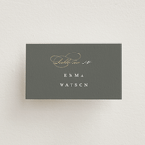 "raffiné" - Place Cards in Obsidian by Benita Crandall - Front with Free Guest Printing