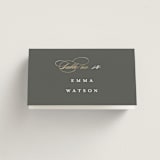 "raffiné" - Place Cards in Obsidian by Benita Crandall - Folded with Free Guest Printing